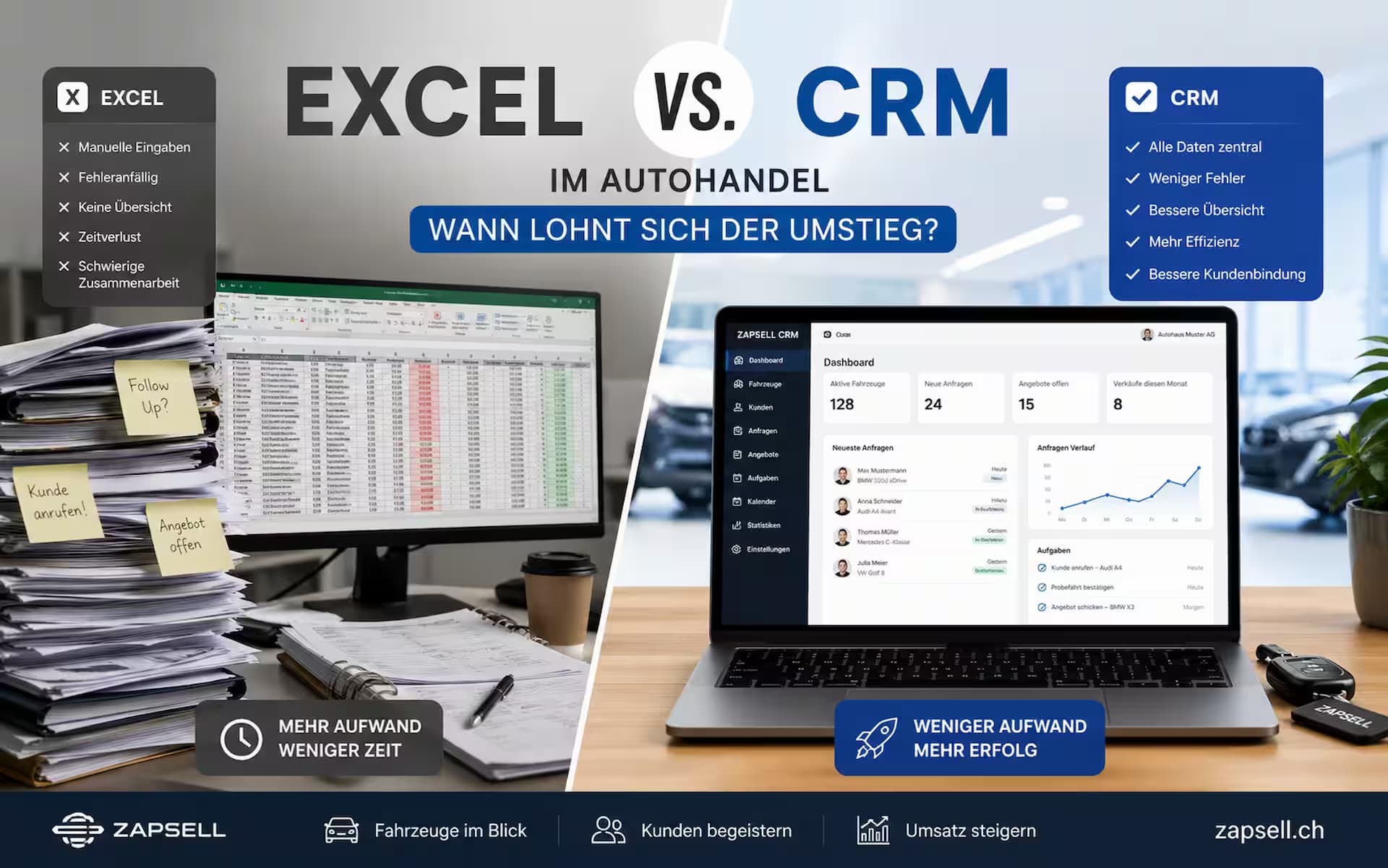 Excel vs. CRM im Autohandel – wann lohnt sich der Umstieg?